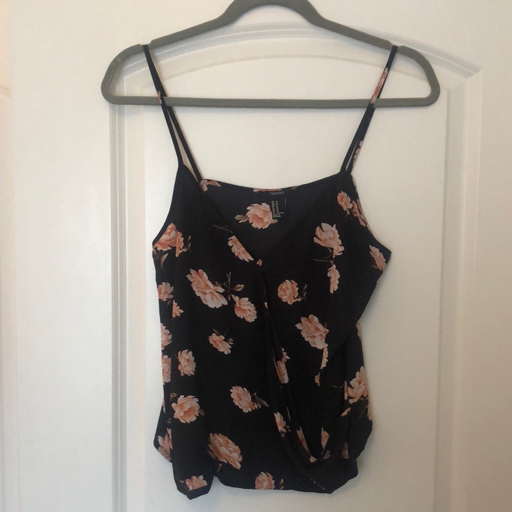 Forever 21 black floral top